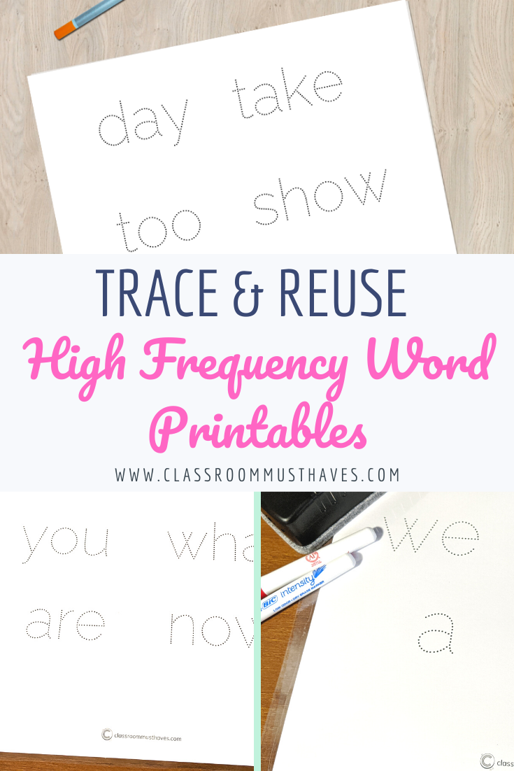 FREE sight word printable. Laminate and re-use to practice over and over again! www.classroommusthaves.com via @classroommusthaves