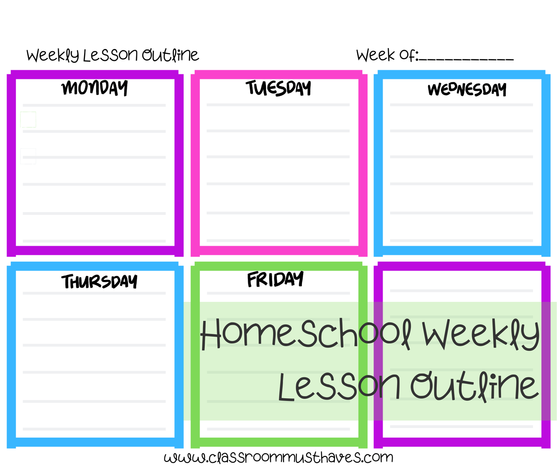 Weekly Lesson Plan Outline