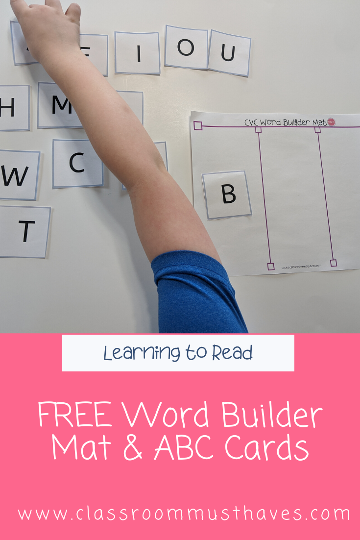 CVC Word Builder Mat & ABC Cards. FREE via @classroommusthaves