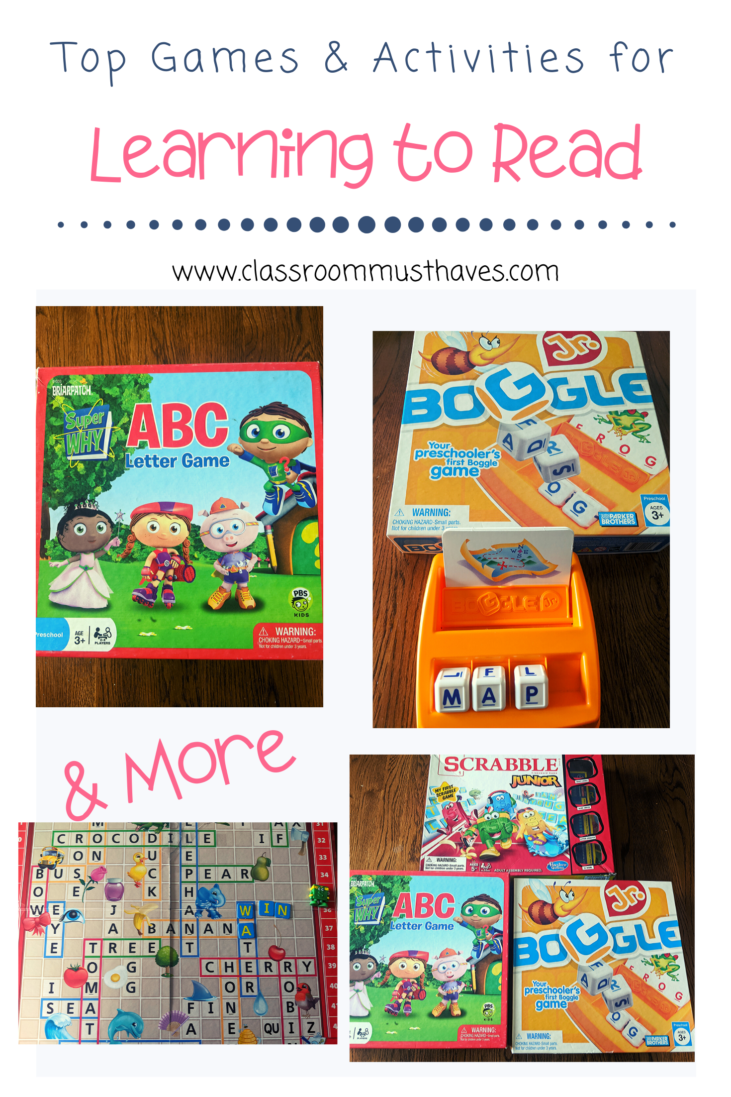 Top 8 fun, interactive, age-appropriate games to help your child learn their letters, sounds, and more! via @classroommusthaves