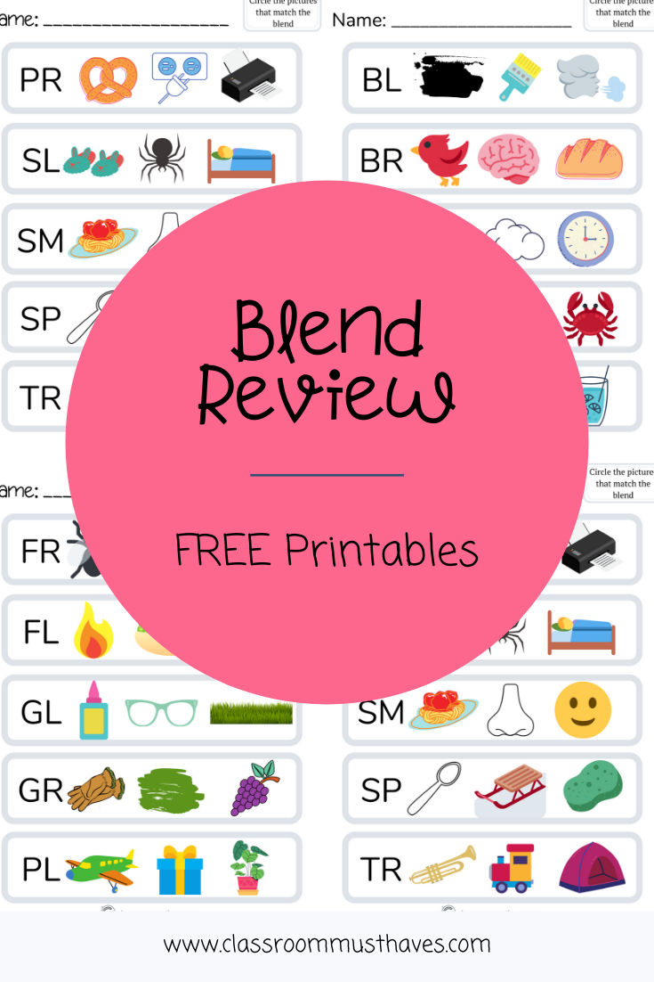 Blend Review Worksheets