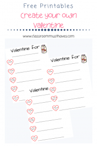 Valentine Printable for Kids - Classroom Must Haves