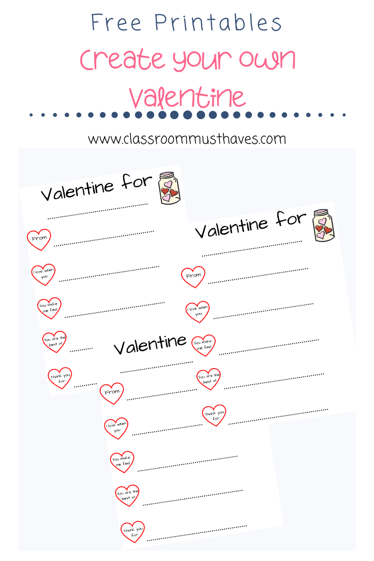 Free Valentine Printable for kids to express to their loved ones how they feel this Valentine's Day! 