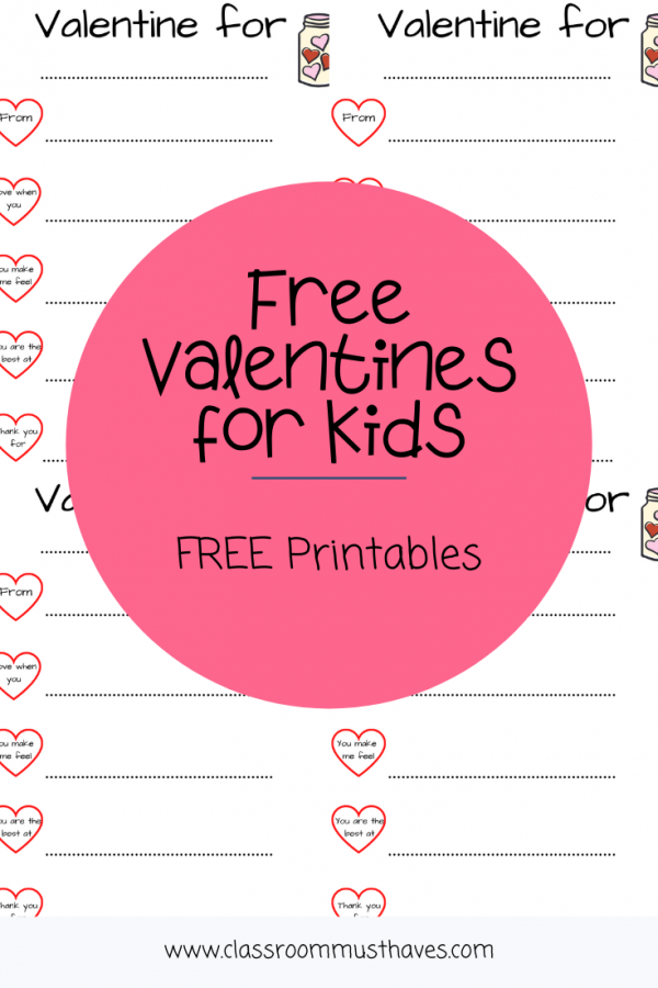 Valentine Printable for Kids - Classroom Must Haves