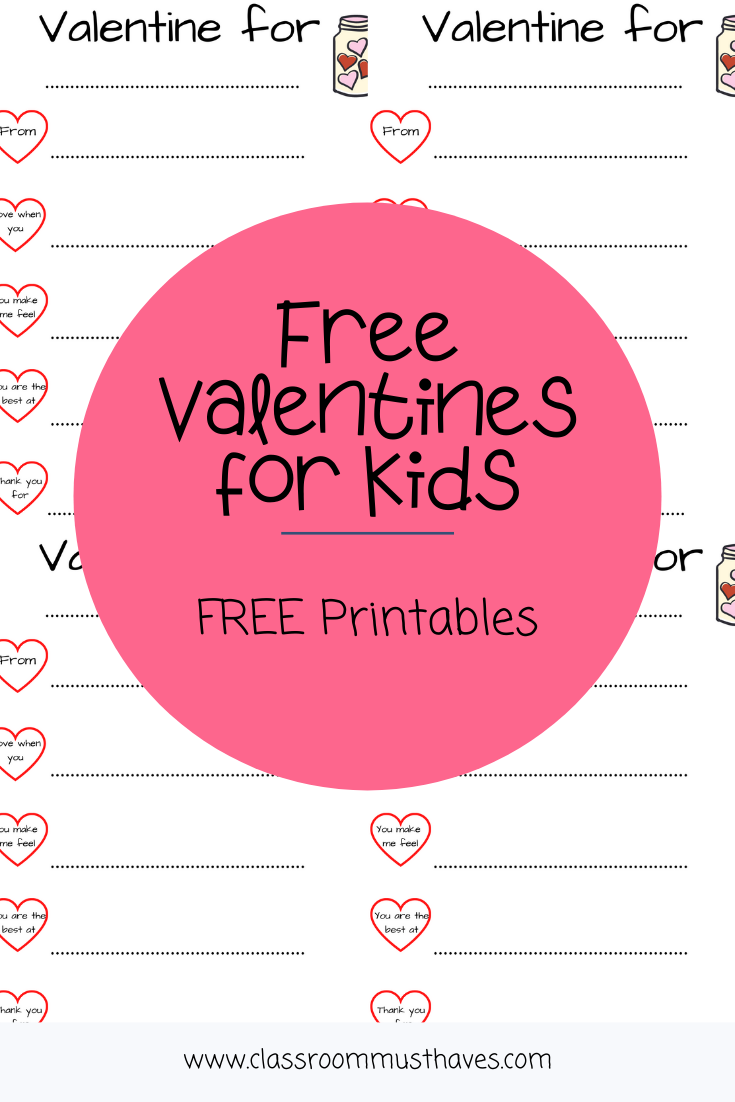 Free Valentine Printable for kids to express to their loved ones how they feel this Valentine's Day! 