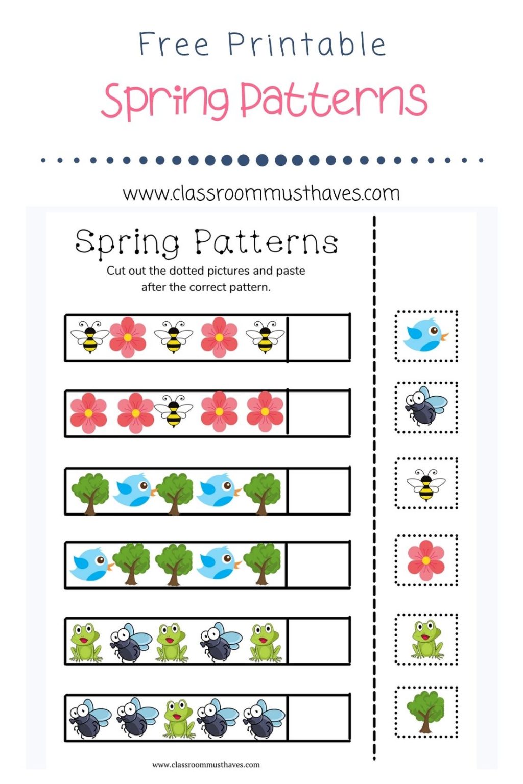 Spring Patterns Worksheet - Classroom Must Haves