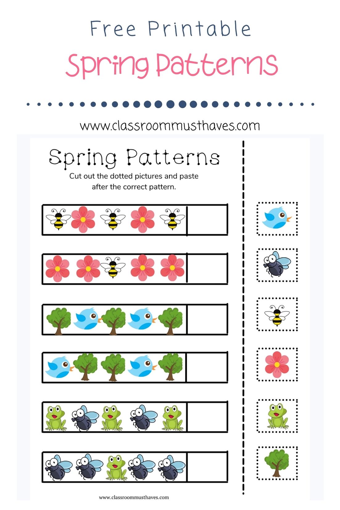 Spring Pattern Worksheets