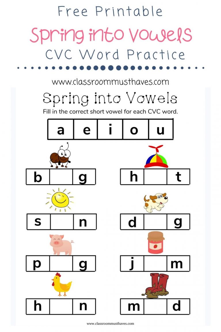 Circle The Vowel Printable Worksheets