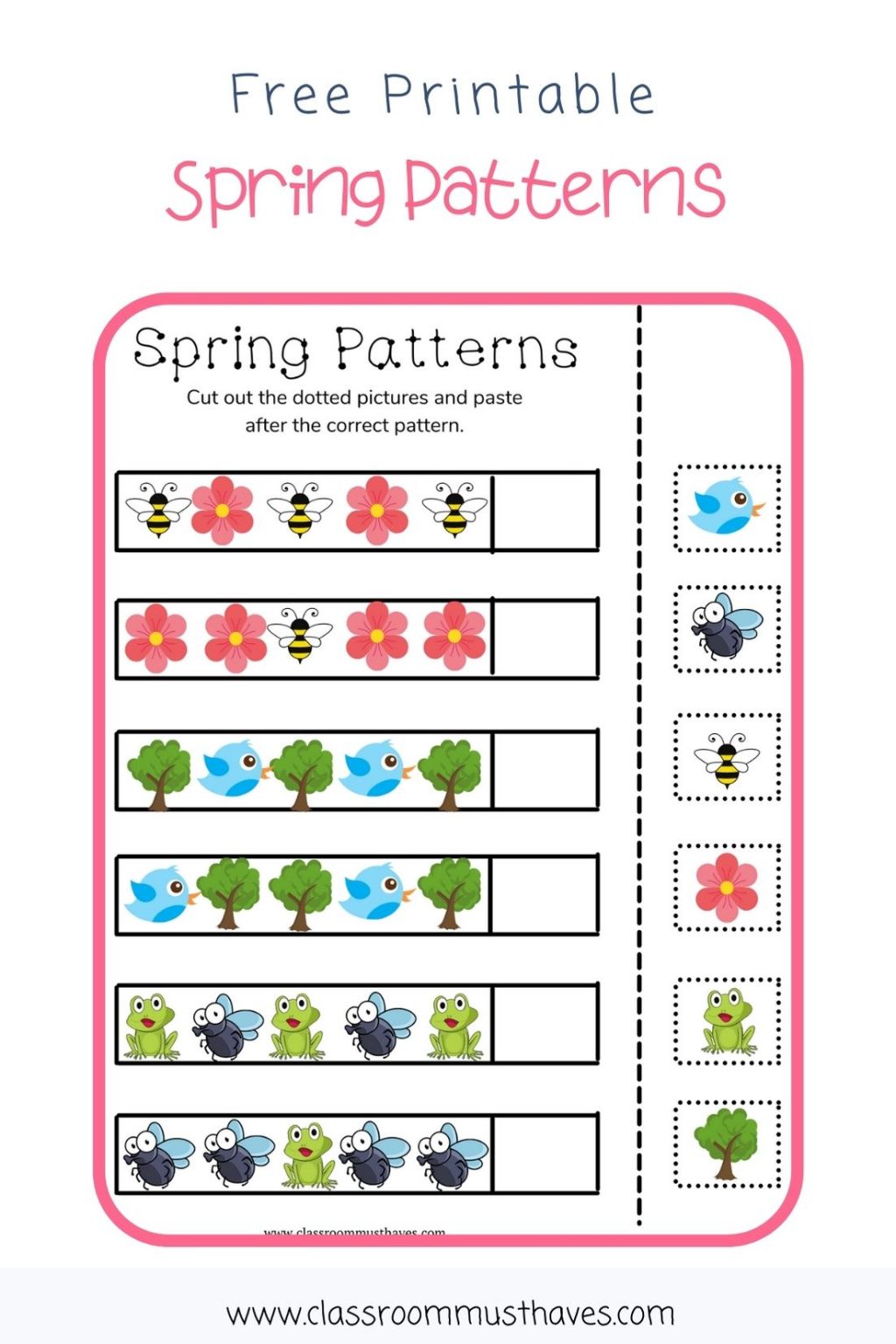 Spring Patterns Worksheet - Classroom Must Haves