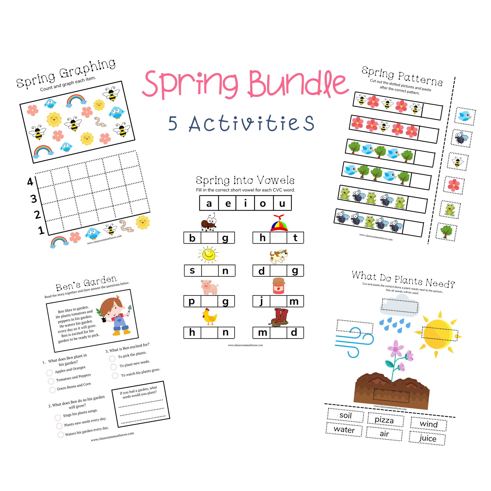 Spring Worksheet Bundle 