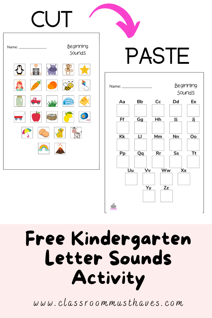 Free Kindergarten Letter Sounds Activity 