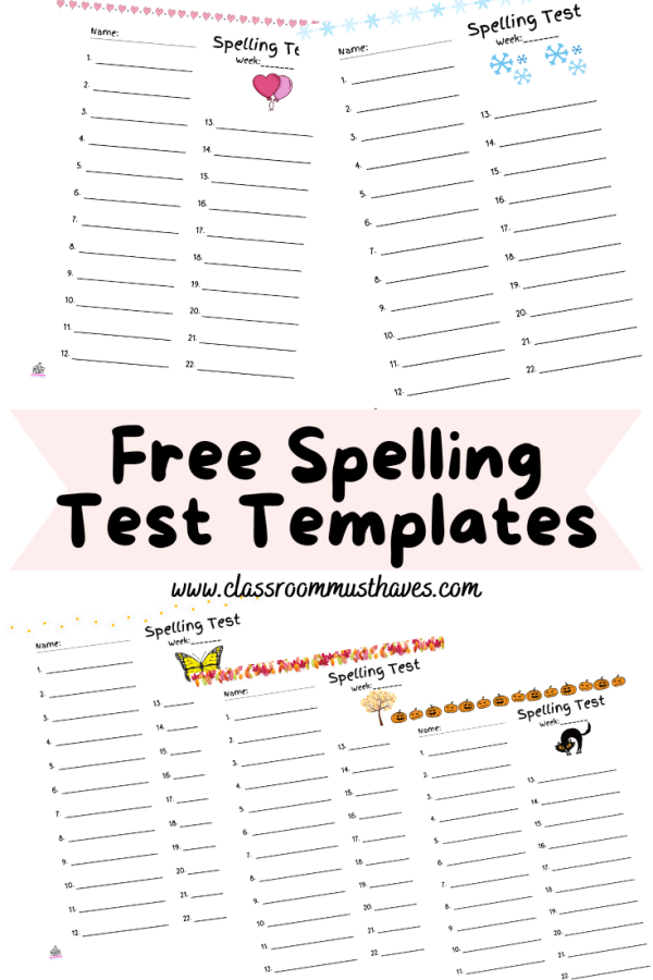 Spelling Test Templates