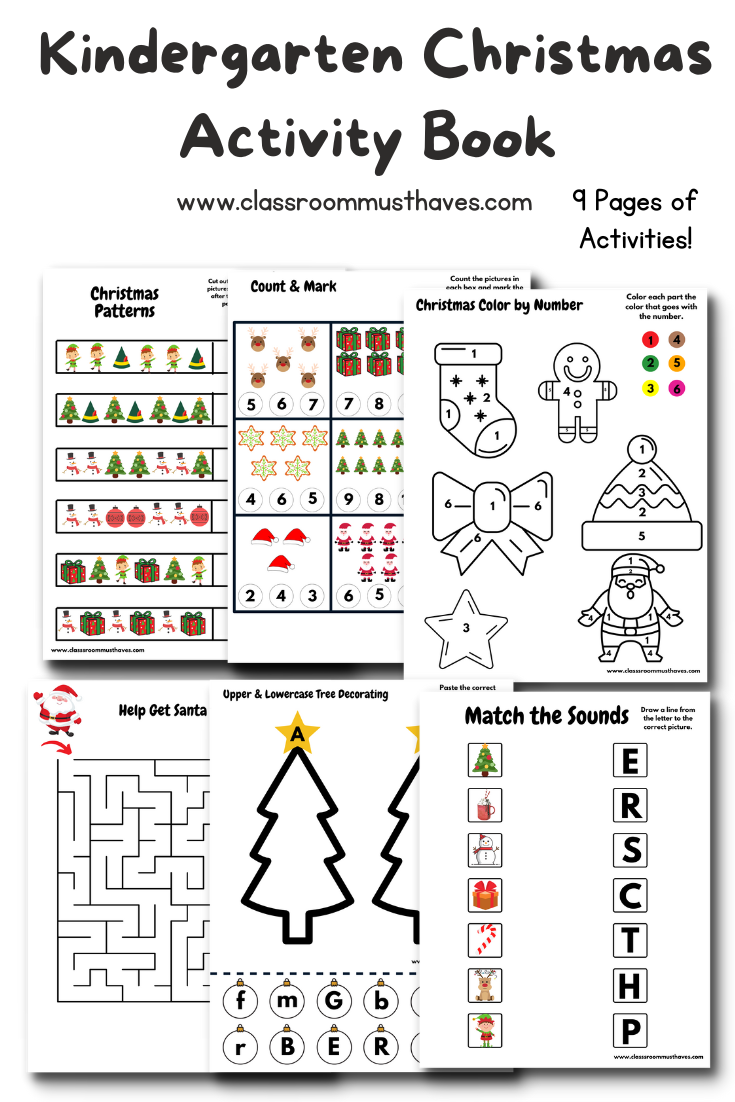 Kindergarten Christmas Activity Worksheets 