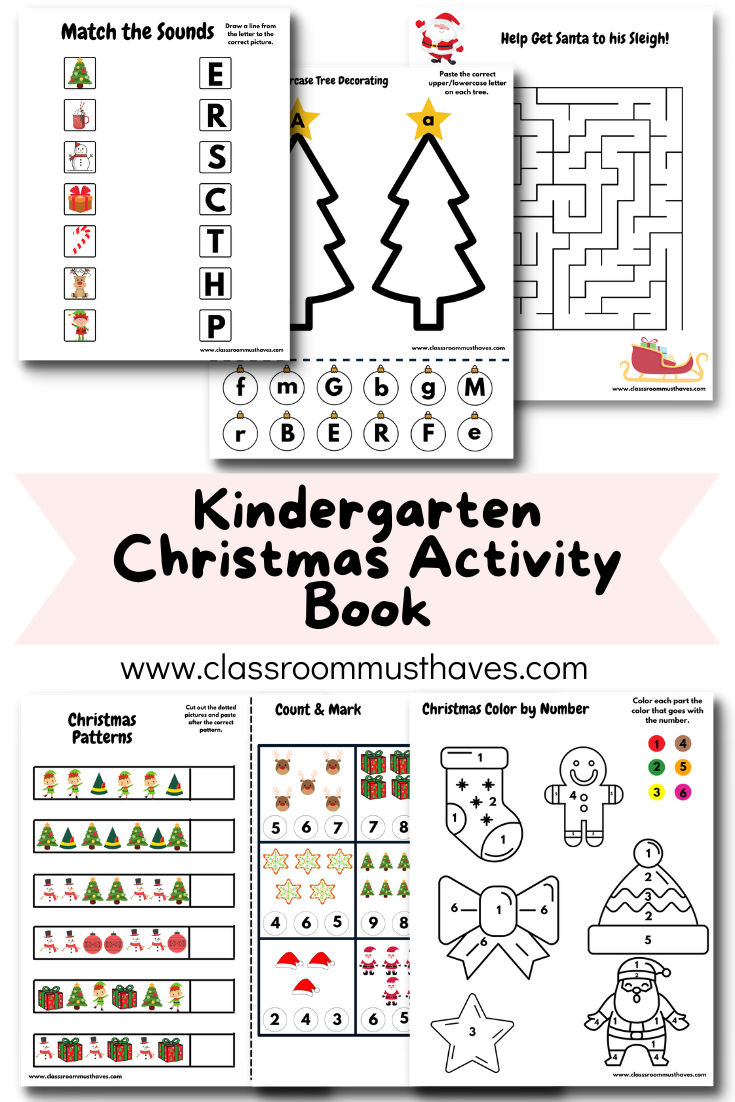 Kindergarten Christmas Activity Worksheets 