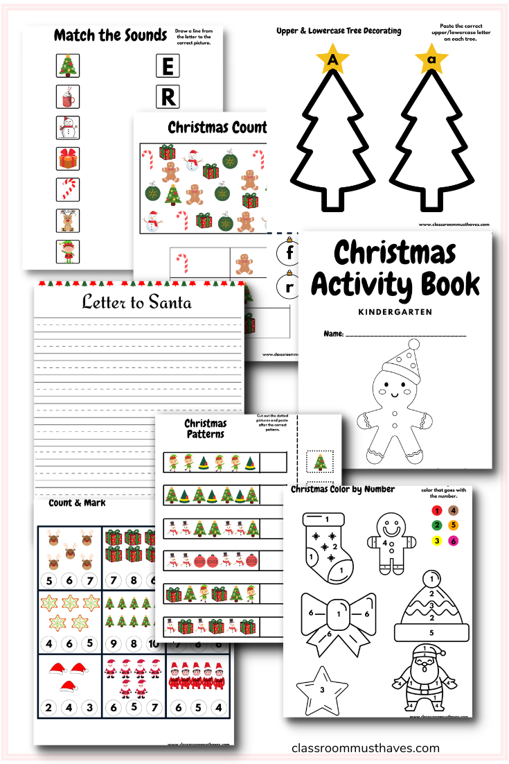 Kindergarten Christmas Worksheets
