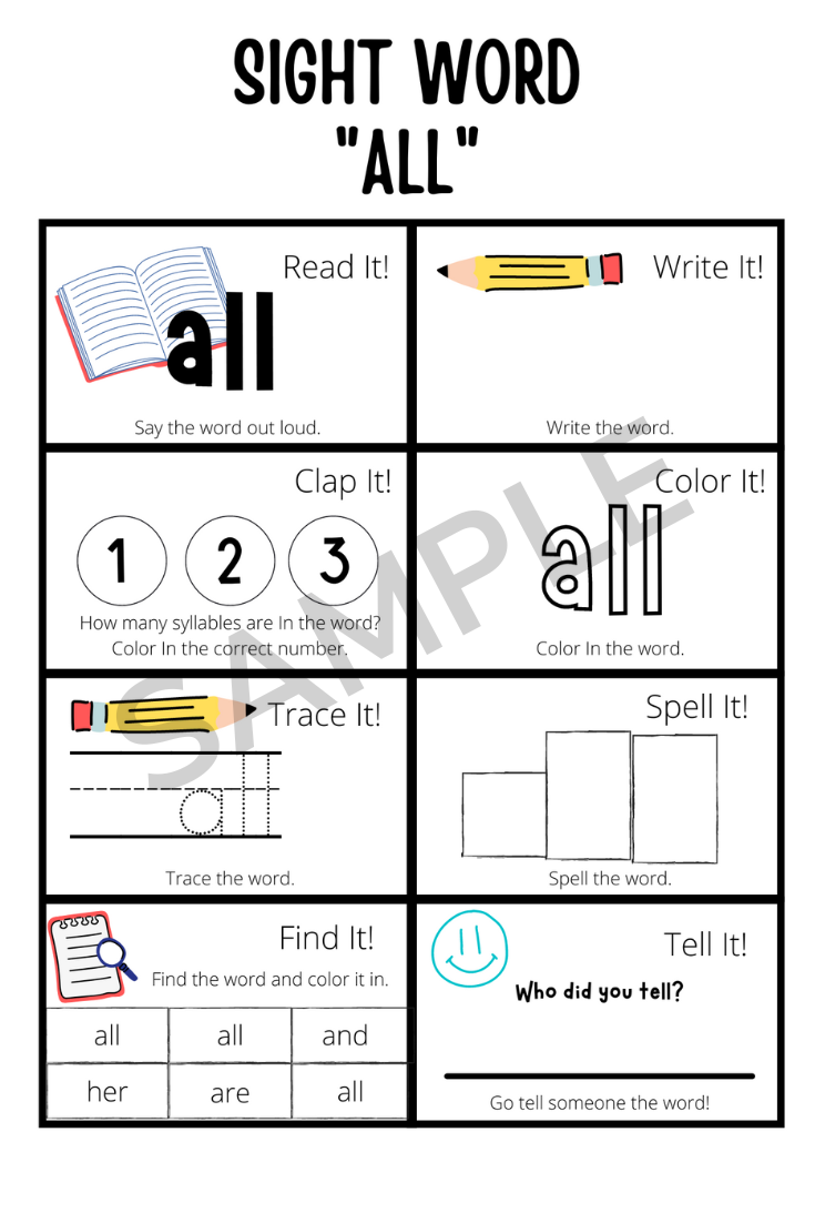 Kindergarten Journey's Sight Word Workbook. Over 80 pages of activities for each sight word that will last all school year! via @classroommusthaves